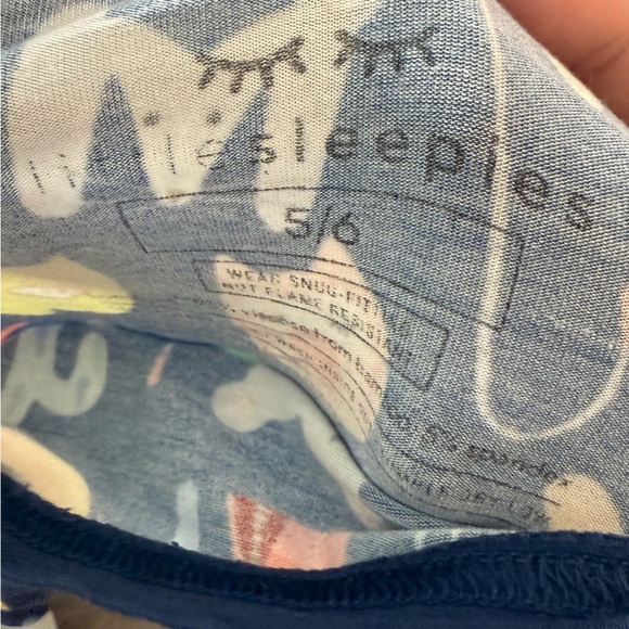 Little Sleepies Bamboo Blue Alphabet Kids Long Sleeve Pajama Set size 5/6 - Picture 8 of 8